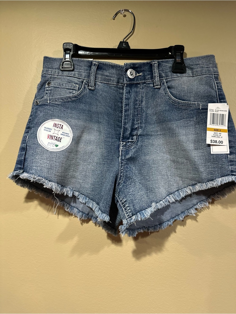 Wallflower Medium Blue Frayed Hem Denim Shorts